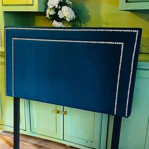 Modway Blue Headboard with Silver Accents